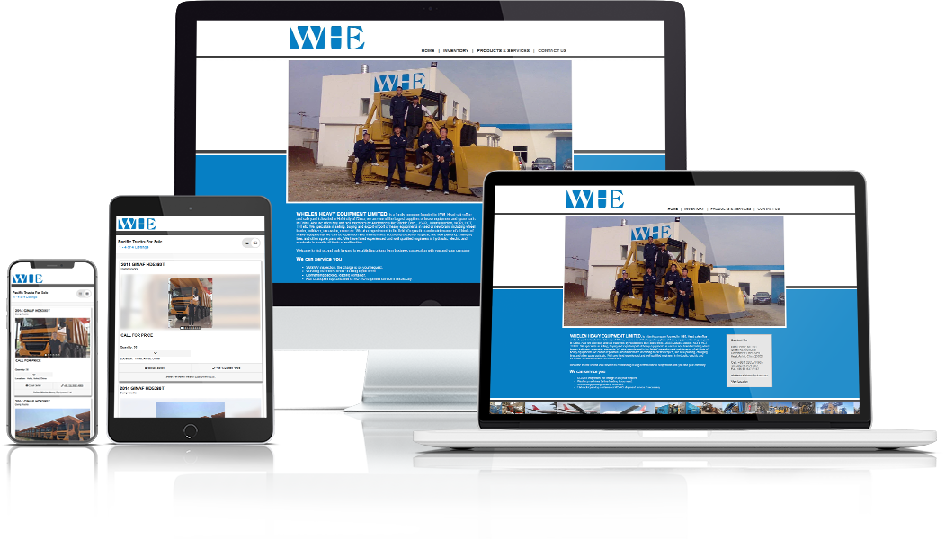 Whelen Machinery Website Mockup